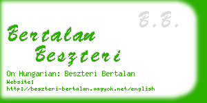 bertalan beszteri business card